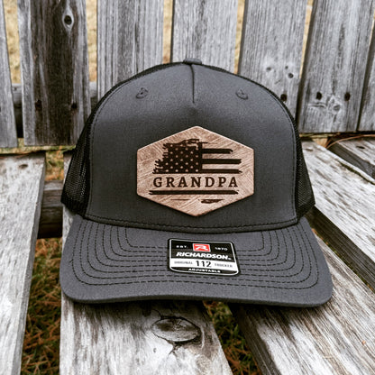 Grandpa Hat - American Flag Custom Richardson Snapback Hat