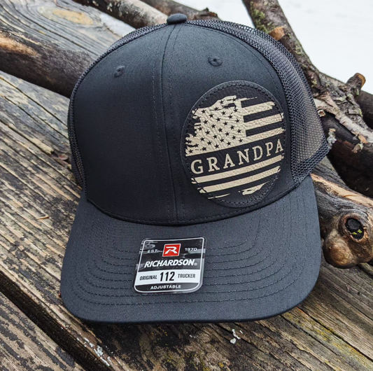 Personalized American Hat - All Black Snapback Hat