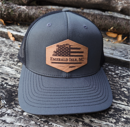 Location Hat - American Flag Custom Richardson Snapback Hat