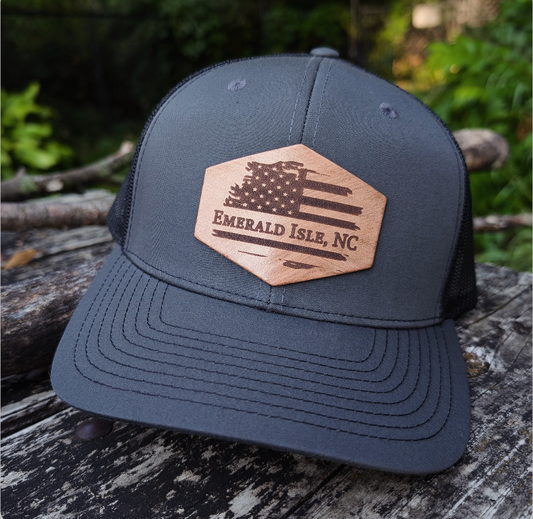 Location Hat - American Flag Custom Richardson Snapback Hat