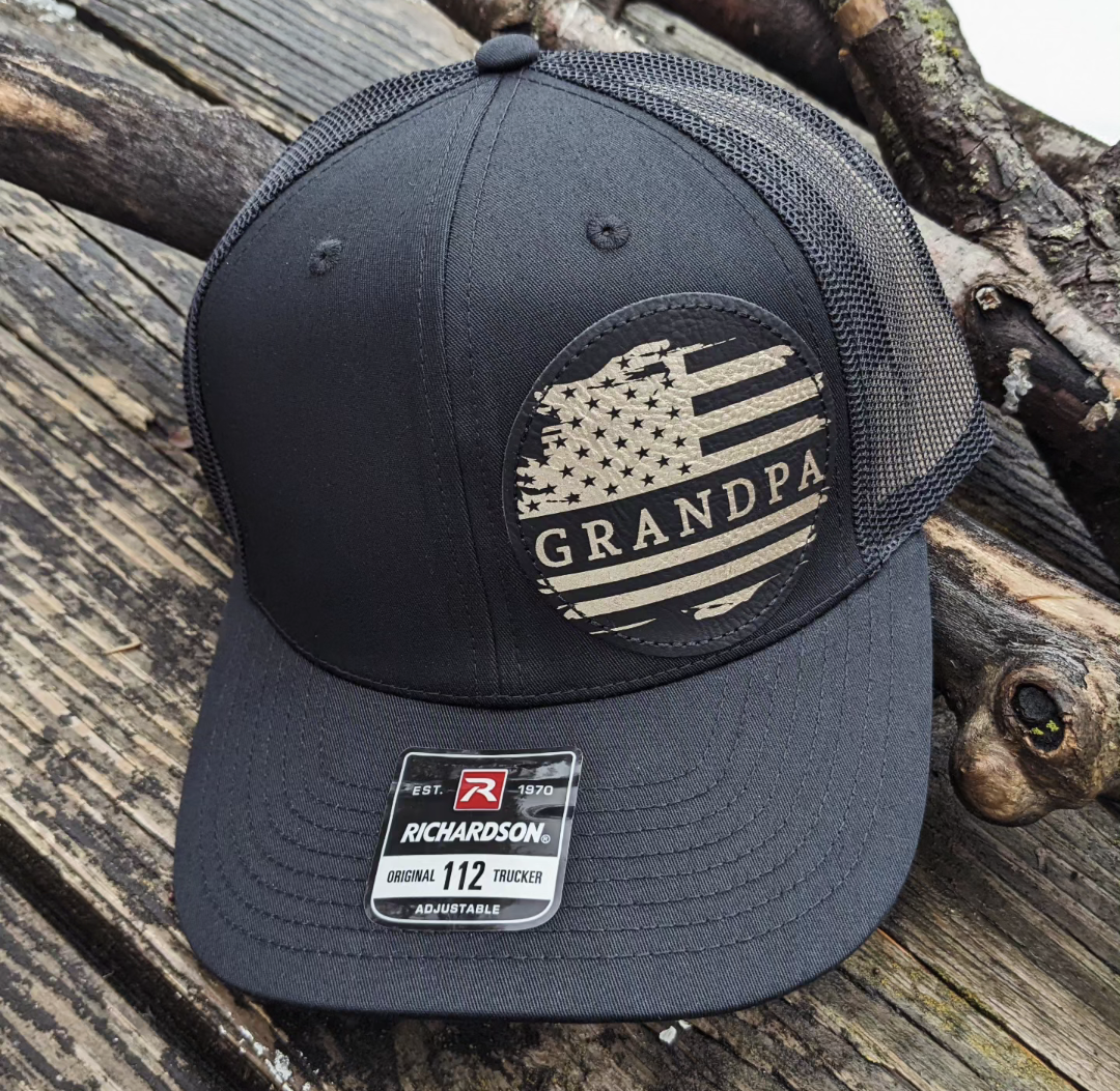 Personalized American Hat - All Black Snapback Hat