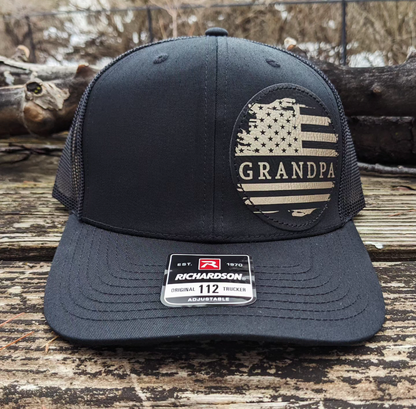 Personalized American Hat - All Black Snapback Hat