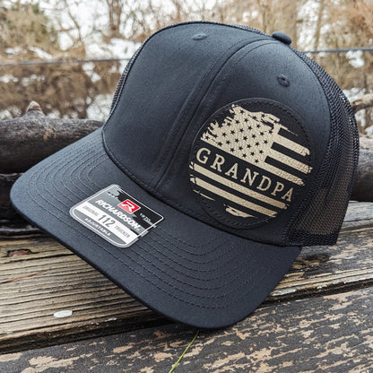 Personalized American Hat - All Black Snapback Hat