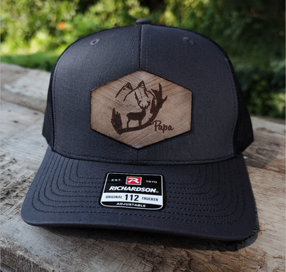 Buck Mountains Snapback Hat - add your Name