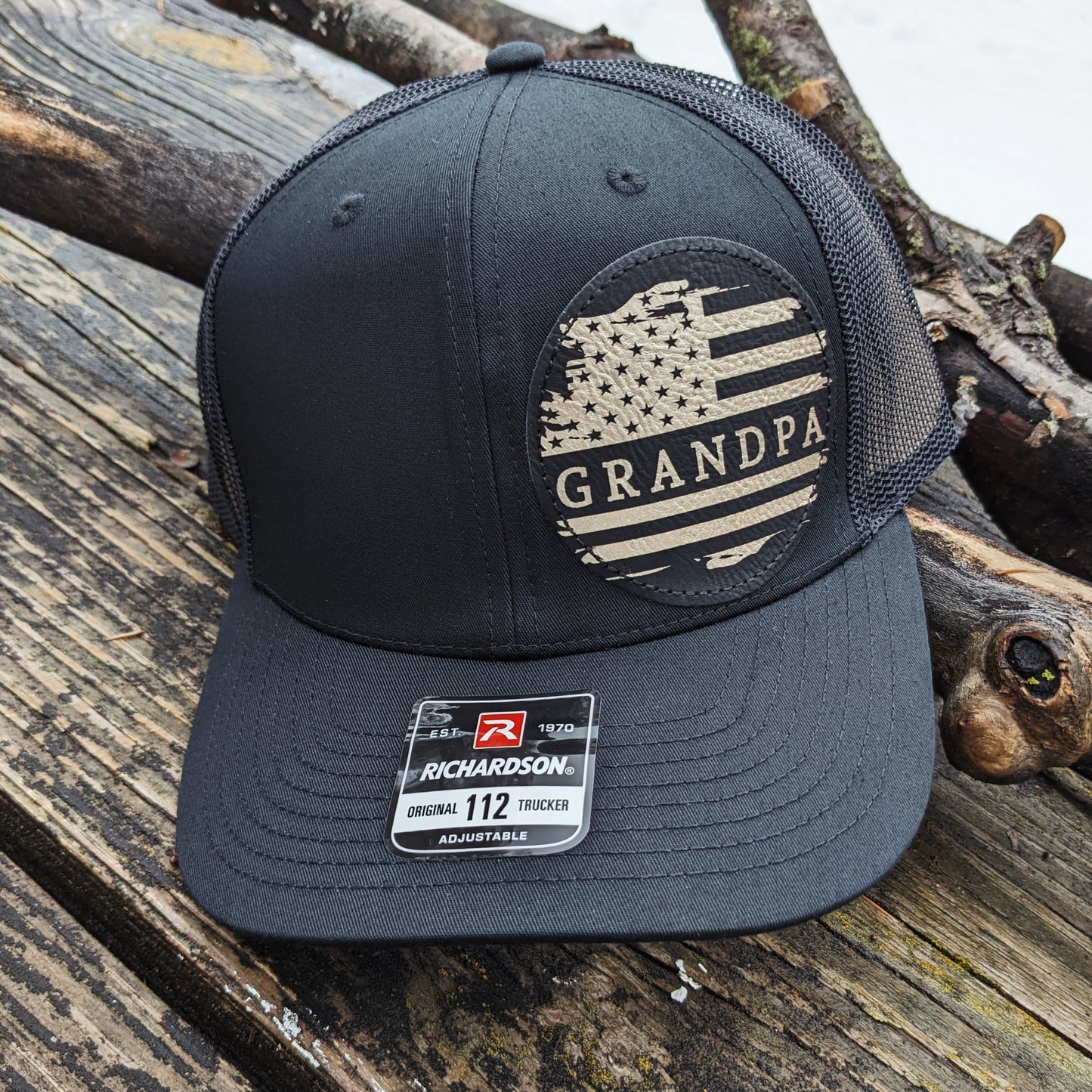 Personalized American Hat - All Black Snapback Hat