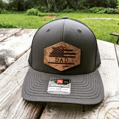 Papa Hat- American Flag Custom Richardson Snapback Hat