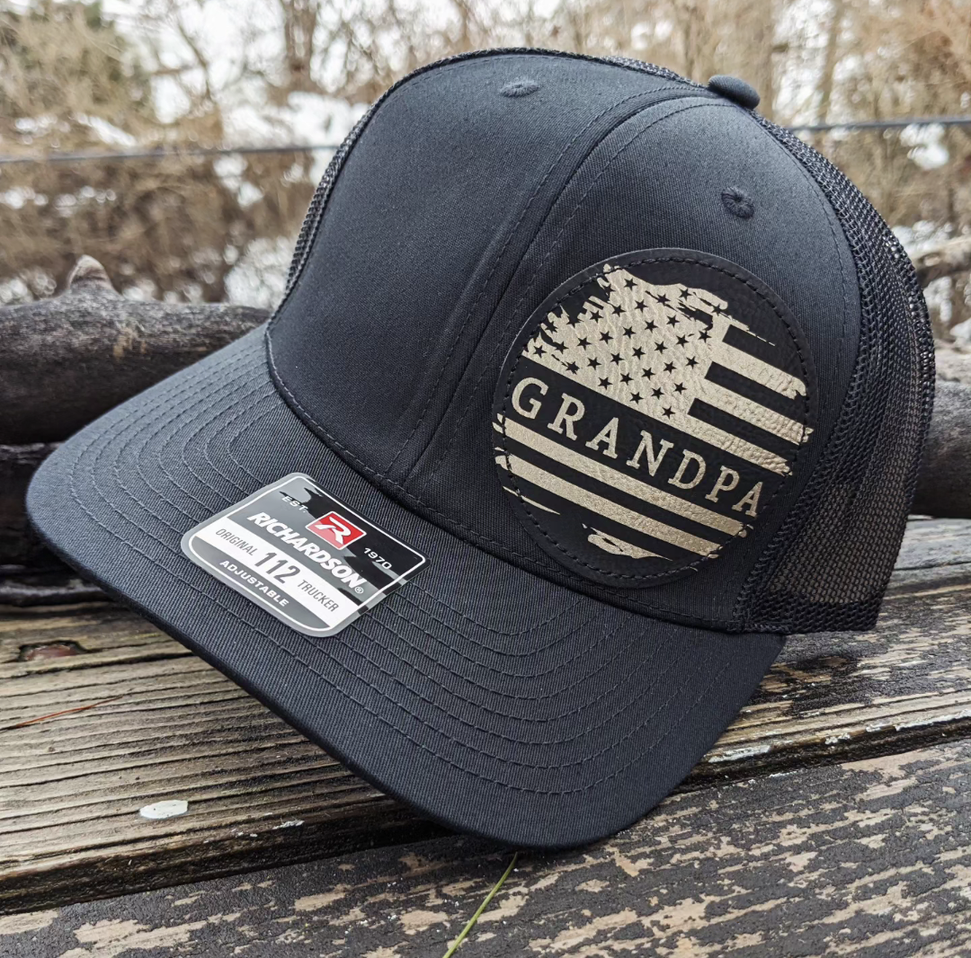 Personalized American Hat - All Black Snapback Hat